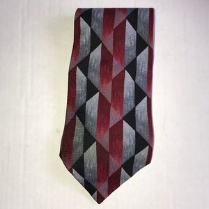 Pierre Cardin necktie red black & grey design EUC
